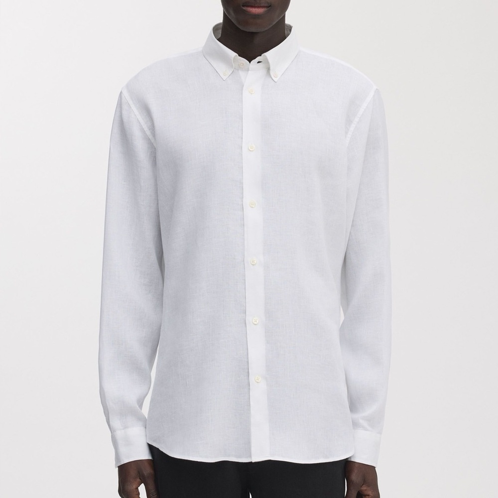 ASKET Men’s THE LINEN SHIRT 100% French Luxurious Linen White XL Short GUC